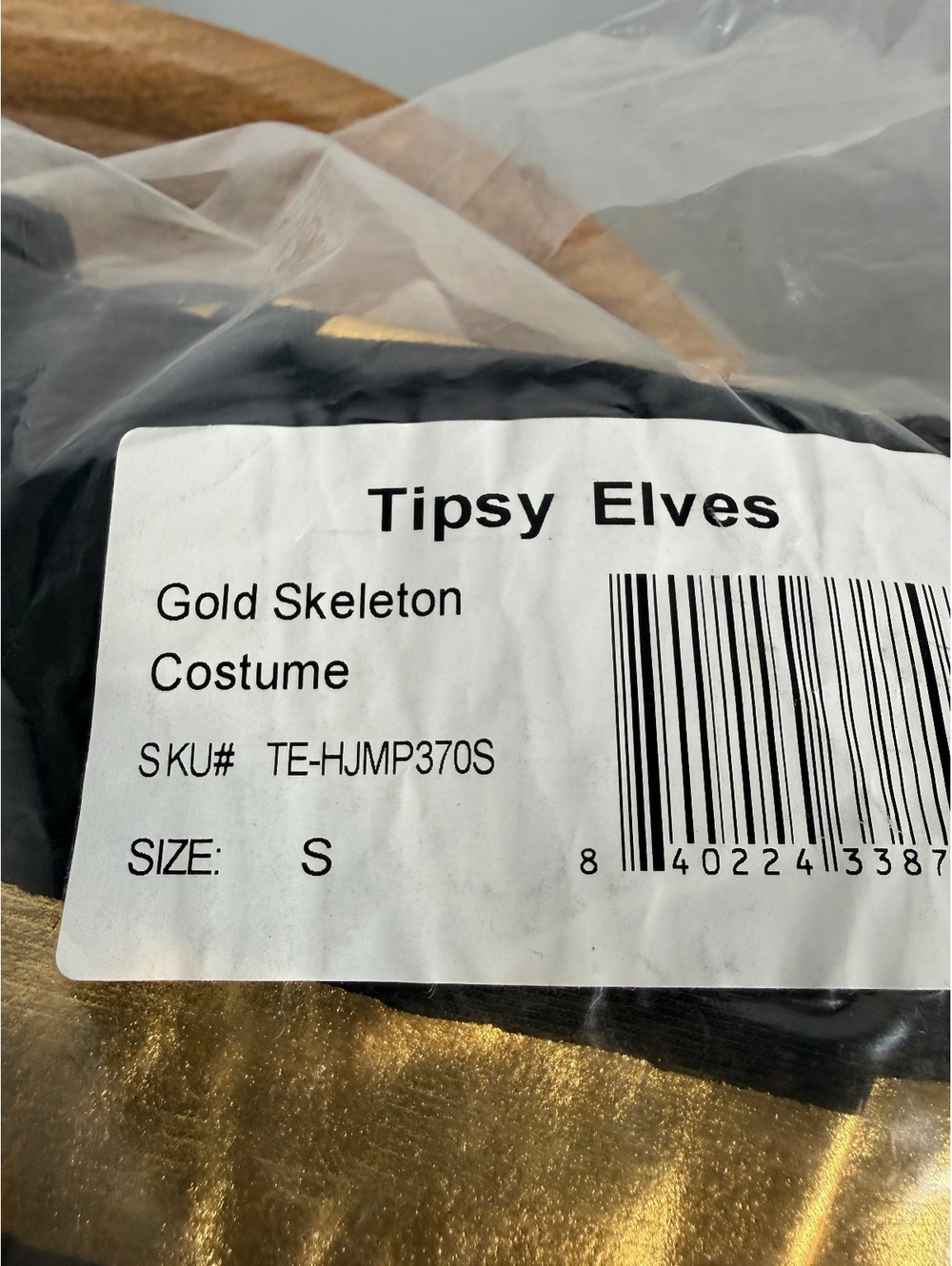 NWT Tipsy Elves Men's Gold Skeleton Costume Size Small - Picture 6 of 11